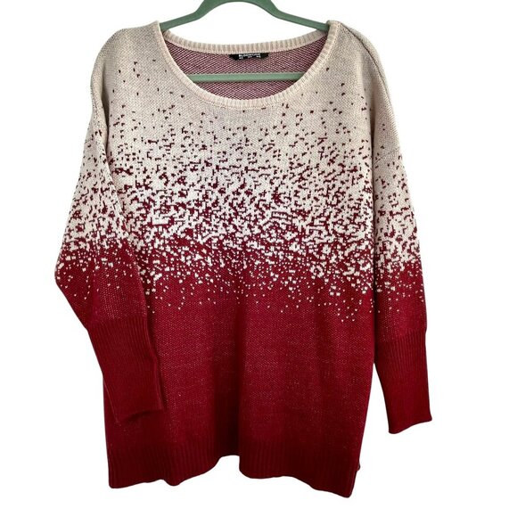 BLOOMCHIC Pullover Cabernet Baby Pink Scoop Neck Knit Oversized Sweater Women 12 - Picture 1 of 14
